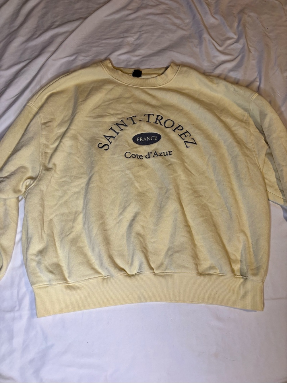 Wild Fable Saint Tropez Sweatshirt Women’s L Butter Yellow Côte d’Azur